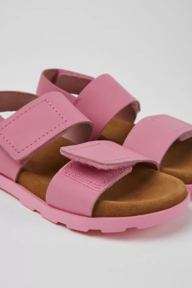 Camper Pink Leather Sandals For Kids*Kids Sandals