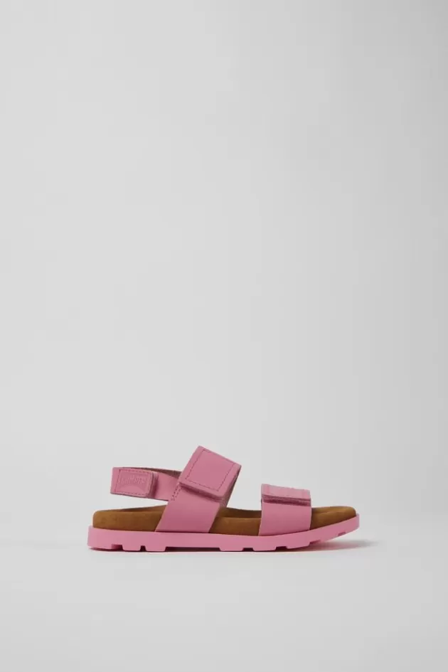 Camper Pink Leather Sandals For Kids*Kids Sandals