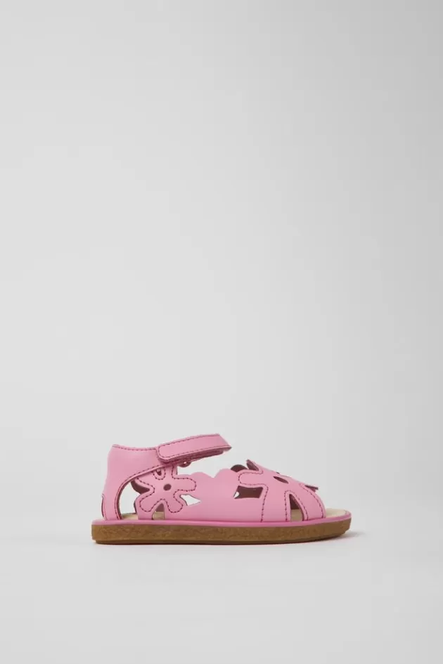 Camper Pink Leather Sandals For Kids*Kids Sandals