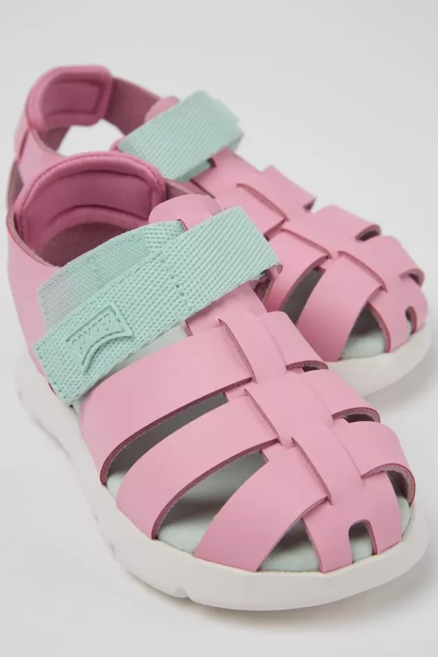 Camper Pink Leather/Textile Sandal*Kids Sandals