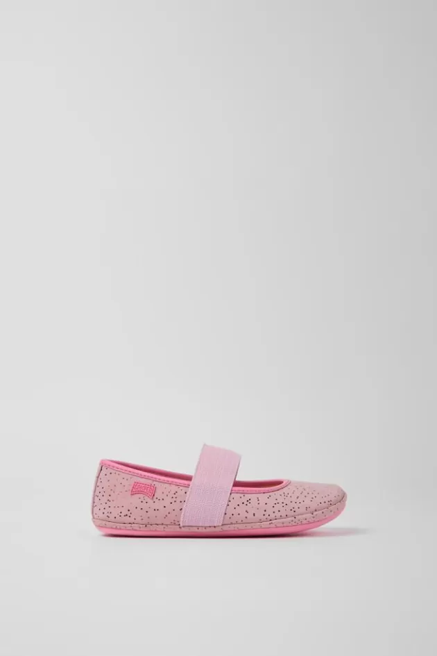 Camper Pink Nubuck Ballerinas For Kids*Kids Ballerinas