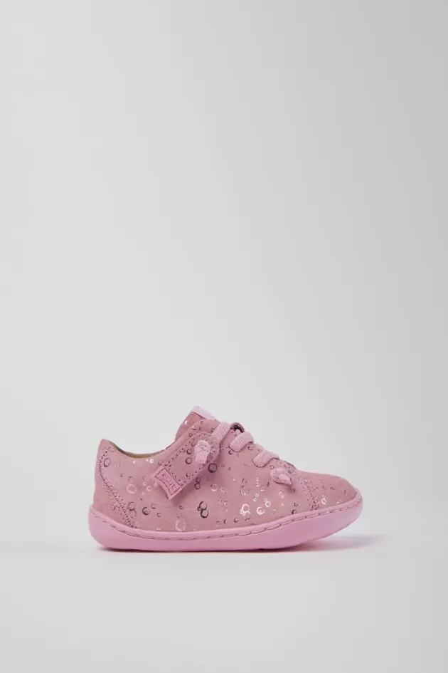 Camper Pink Nubuck Basket*Kids Sneakers