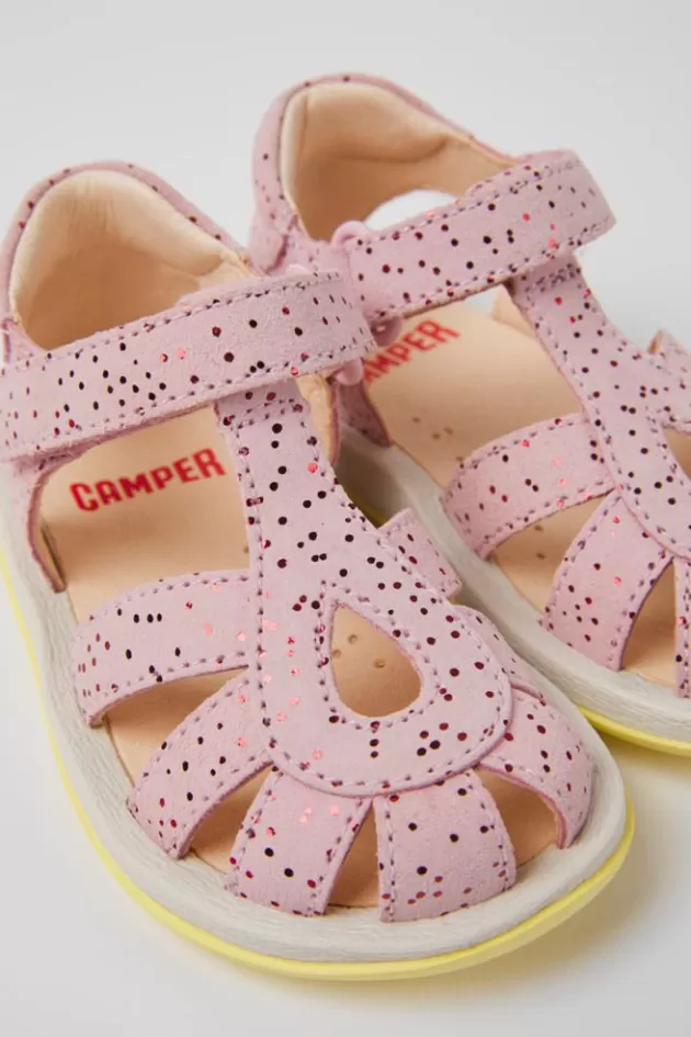 Camper Pink Nubuck Sandals For Kids*Kids Sandals