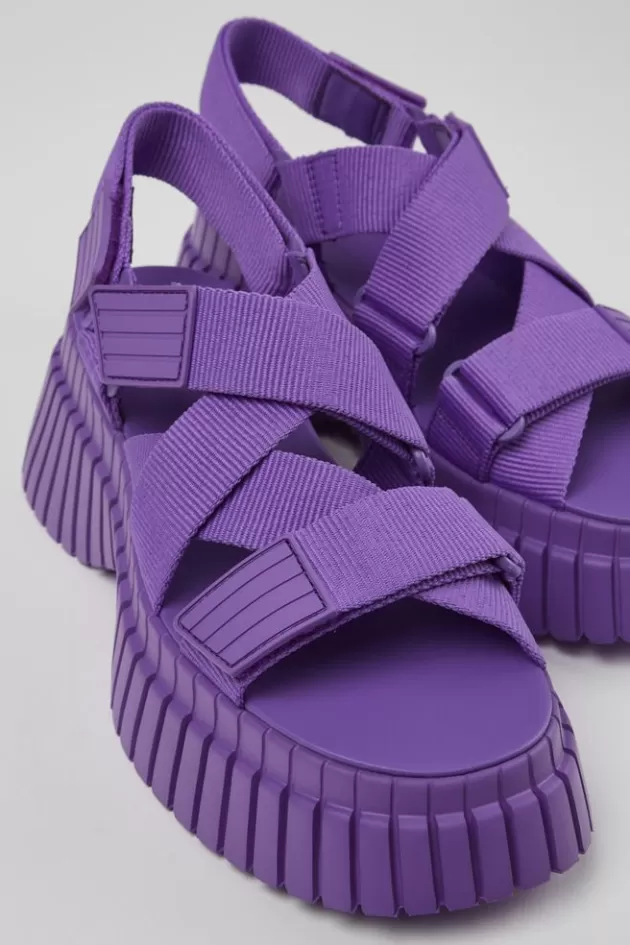 Camper Purple Textile Cross-Strap Sandal For Women*Women Sandals