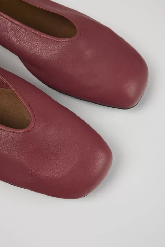 Camper Red Leather Ballerina For Women*Women Flat Shoes