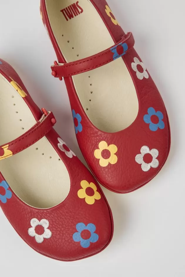 Camper Red Leather Ballerinas For Kids*Kids Ballerinas