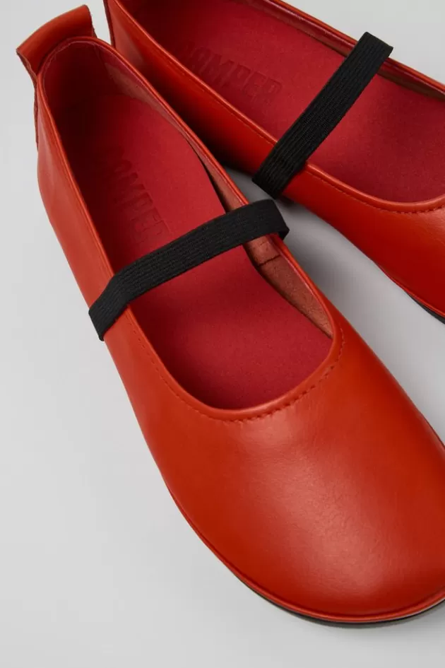 Camper Red Leather Mary Jane For Women*Women Ballerinas