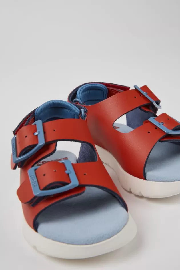 Camper Red Leather Sandals For Kids*Kids Sandals