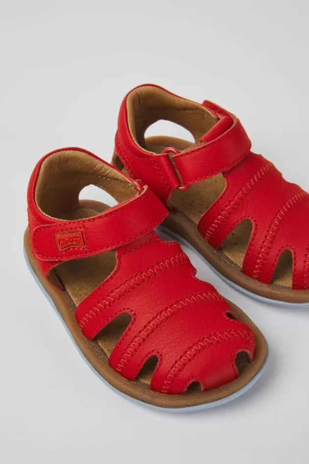 Camper Red Leather Sandals For Kids*Kids Sandals