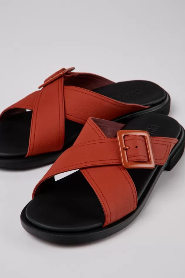 Camper Red Leather Sandals For Women*Women Sandals