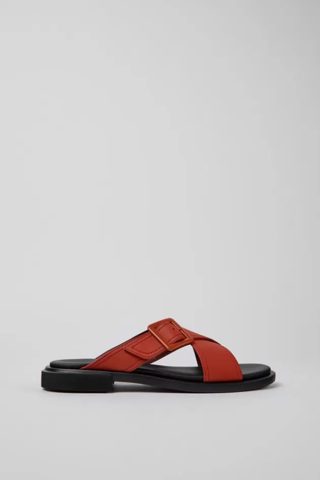 Camper Red Leather Sandals For Women*Women Sandals