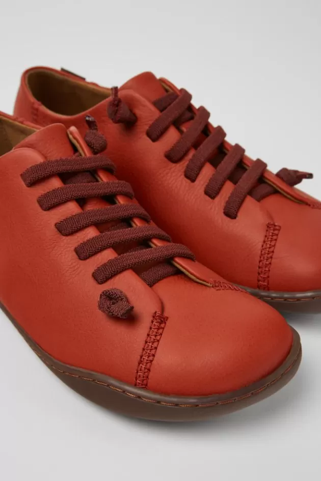 Camper Red Leather Shoes For Women*Women Casual Shoes