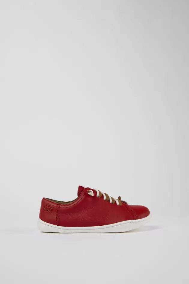 Camper Red Leather Slip-On*Kids Lace-Up