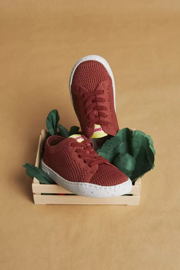 Camper Red Textile Slip-On*Kids Sneakers