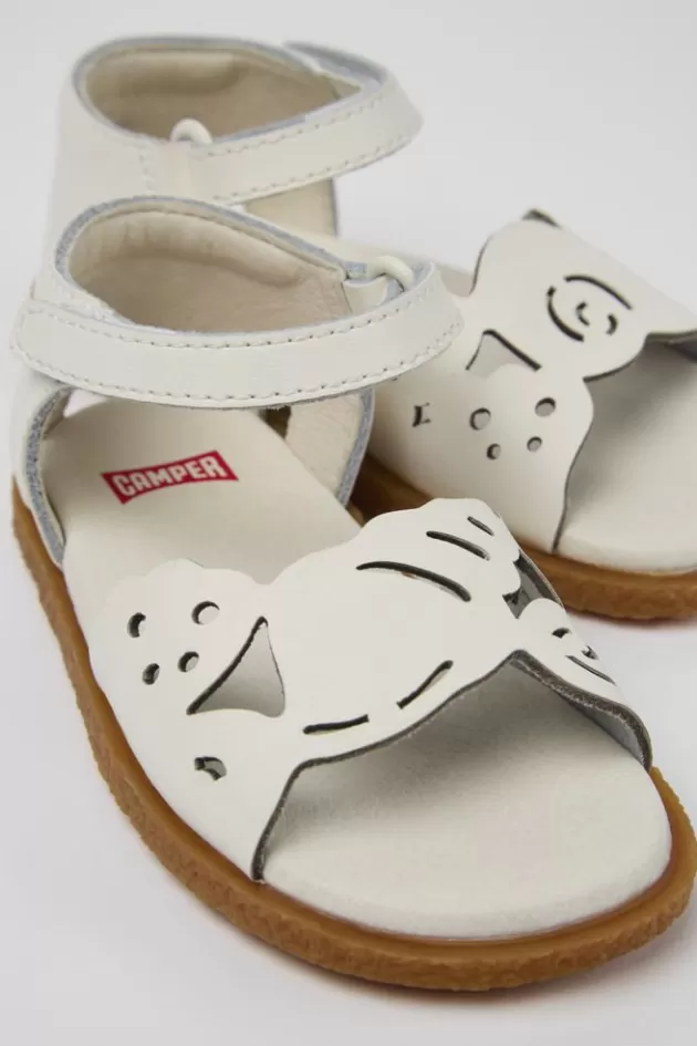 Camper White Leather 2-Strap Sandal*Kids Sandals