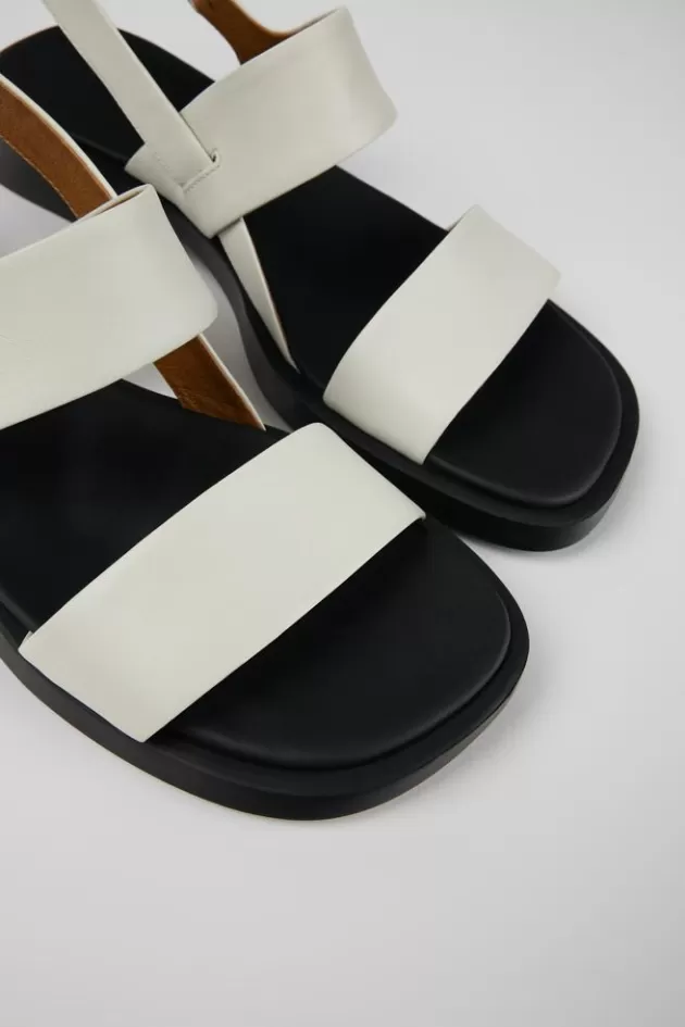 Camper White Leather 2-Strap Sandal For Women*Women Sandals