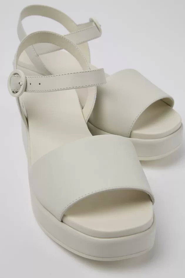 Camper White Leather 2-Strap Sandal For Women*Women Sandals