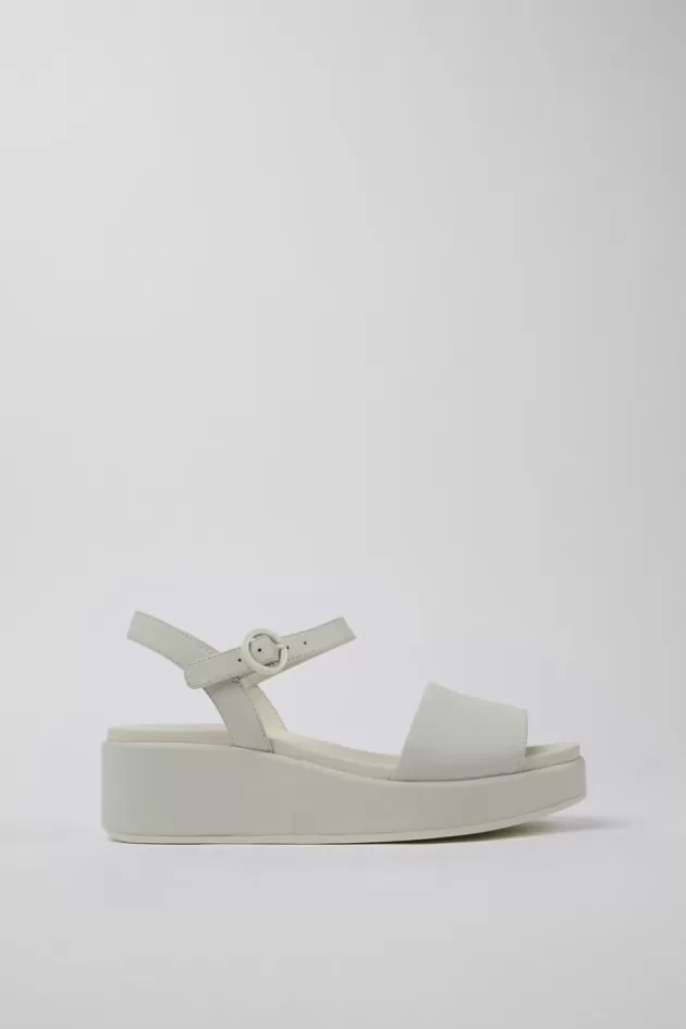 Camper White Leather 2-Strap Sandal For Women*Women Sandals