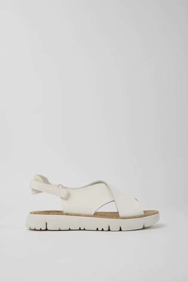 Camper White Leather And Textile Sandals For Women*Women Sandals