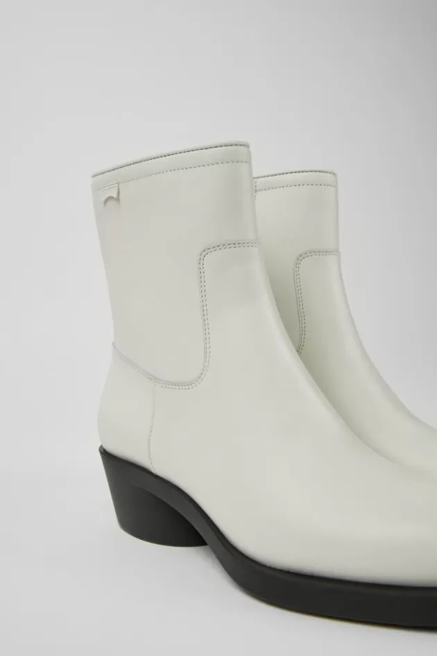 Camper White Leather Ankle Boots For Women*Women Formal Shoes