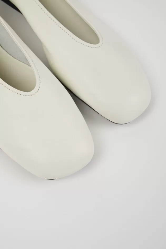 Camper White Leather Ballerina For Women*Women Flat Shoes