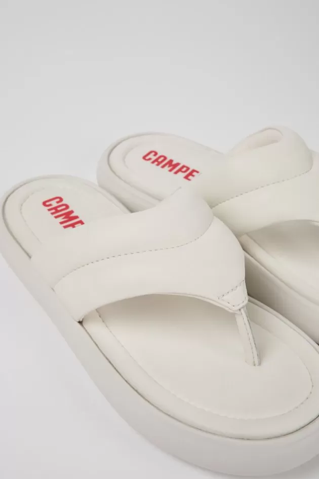 Camper White Leather Flip-Flop For Women*Women Sandals