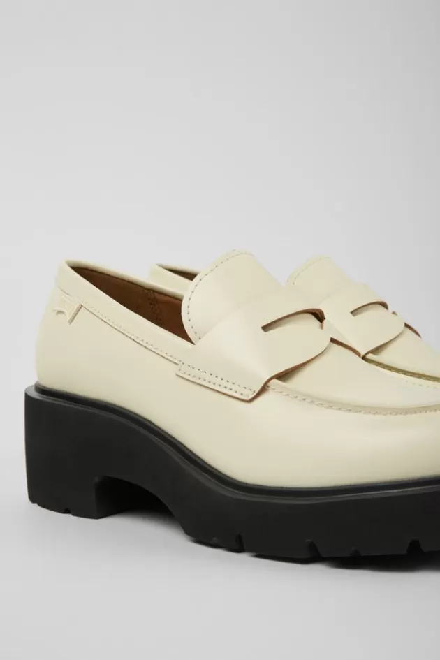 Camper White Leather Loafers For Women*Women Formal Shoes