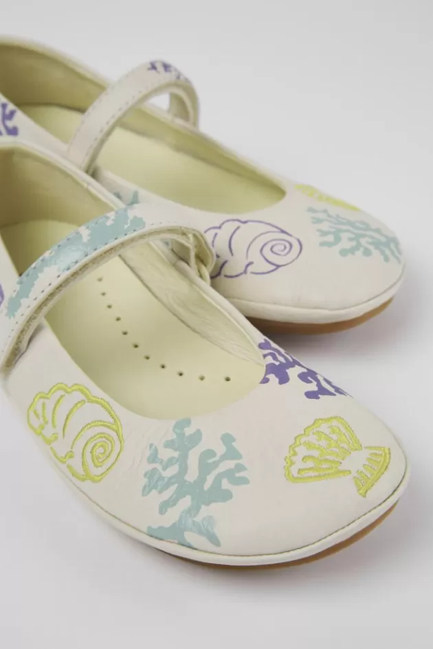 Camper White Leather Mary Jane*Kids Ballerinas