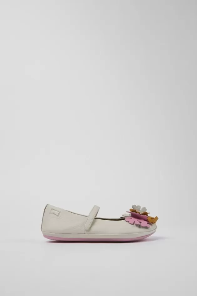 Camper White Leather Mary Jane*Kids Ballerinas