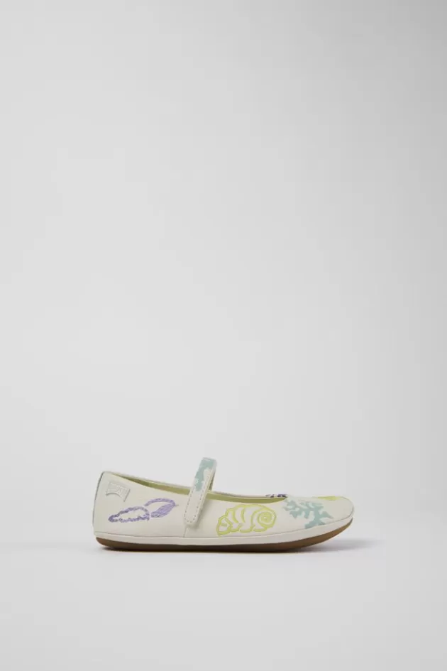 Camper White Leather Mary Jane*Kids Ballerinas