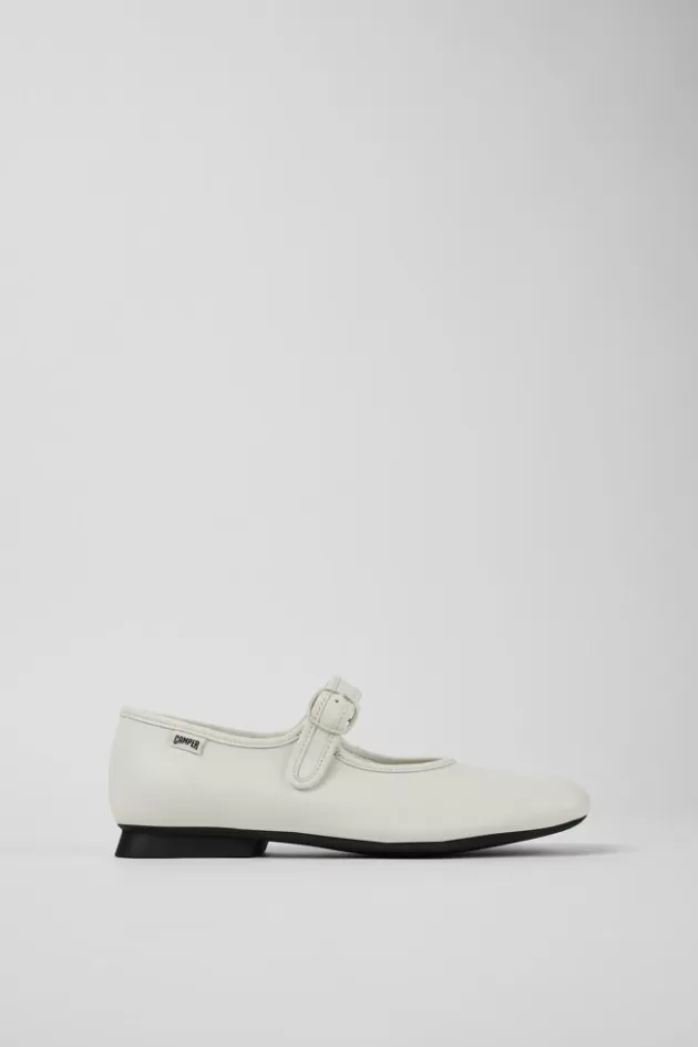 Camper White Leather Mary Jane For Women*Women Ballerinas