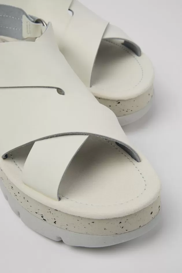 Camper White Leather Sandal For Women*Women Sandals