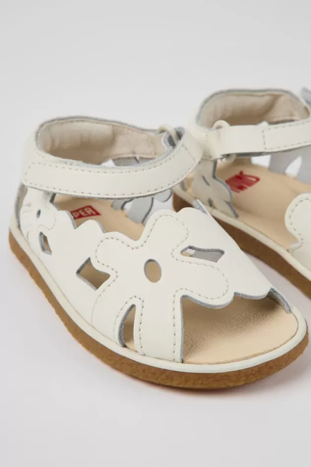 Camper White Leather Sandals For Kids*Kids Sandals