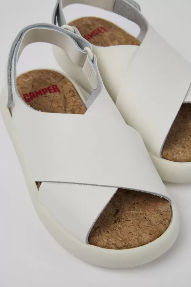 Camper White Leather X-Strap Sandal*Kids Sandals