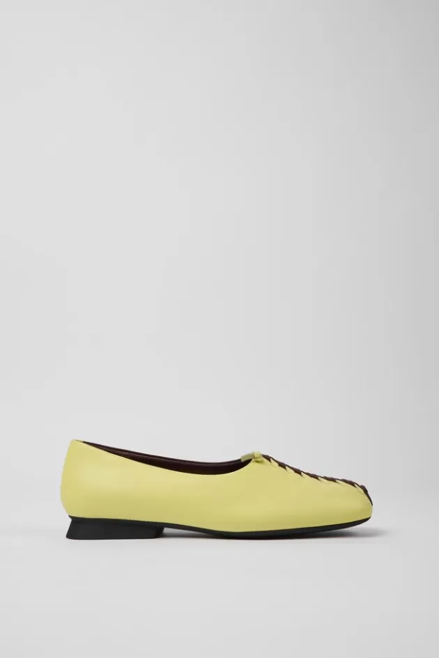 Camper Yellow And Burgundy Ballerina Flats For Women*Women Ballerinas