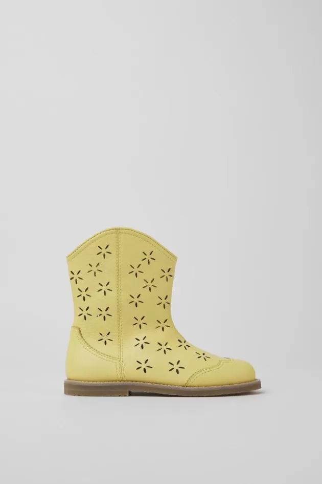 Camper Yellow Leather Boots For Kids*Kids Boots