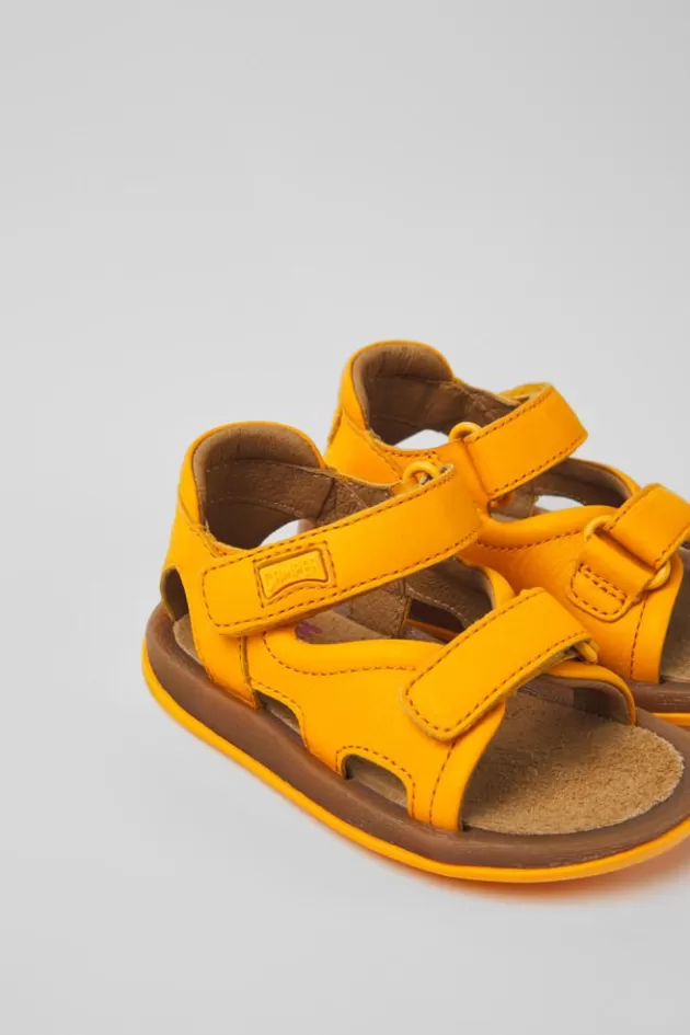 Camper Yellow Leather Sandals For Kids*Kids Sandals