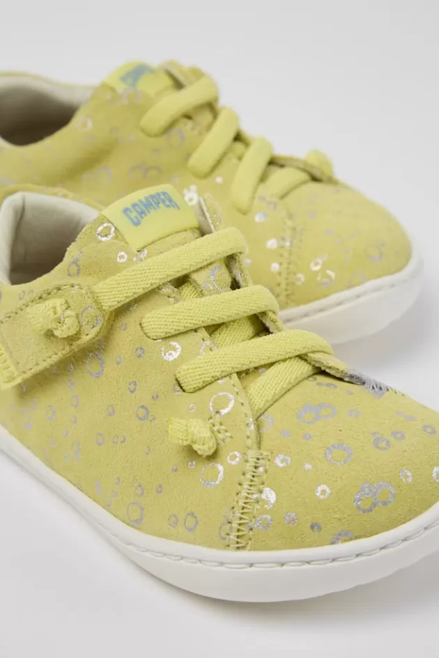 Camper Yellow Nubuck Basket*Kids Sneakers